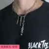 Wholesale Trendy Long Pendant Tassel Necklace Metal Chain Personalized Charm Polished Titanium Steel Unisex Geometric Pattern Party Accessory