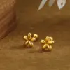 Wholesale 201 Stainless Steel 304 Stainless Steel Plastic Flower Ion Plating (IP) 18K Gold Plated Sweet Waterproof Non Tarnish Plating Gold Ear Studs
