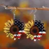 Wholesale Retro Multicolor Flowers Print Wooden Drop Earrings For Women