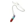 Wholesale Natural Crystal Mosaic Hexagonal Column Pendant Necklace Wedding Ethnic Style Alloy Geometric Pattern Leaf Design For Women
