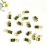 Wholesale 18K Gold Plated Copper Color Retention Rectangular Colorful Zircon Twelve Constellation Stone Pendant DIY Jewelry Hanging Water Plated Imitation Gold Geometric