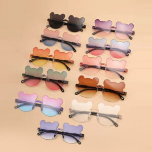 Wholesale 2025 cross-border new bear children's sunglasses kids sunshade glasses cute baby sunscreen UV sunglasses