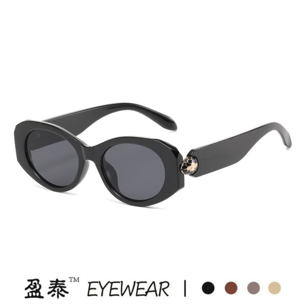 Wholesale Oval Sunglasses Personalized Metal Snake Head Fashion Versatile Sunglasses for Women with High-End Feel