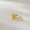 Wholesale Ion Plating (IP) 18K Gold Plated Star Moon 304 Stainless Steel Simple Style Classic Style Waterproof Non Tarnish Open Rings