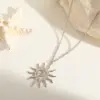 Wholesale Jewelry Retro Classic Style Sun 304 Stainless Steel Plating Pendant Necklace Cable Chain