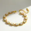 Wholesale Round Easter Bracelet For Women In 18K Real Gold Plated 304 Stainless Steel With Rhinestones And 0.03µm Plating Thickness
