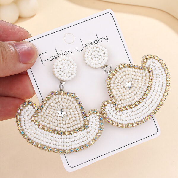 Wholesale Western Cowboy Hat Beaded Earrings Cowboy Hand-woven Earrings Bohemia