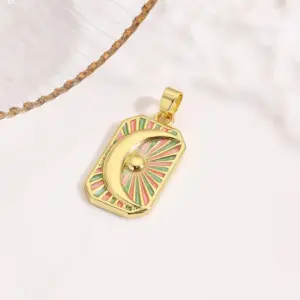 Green-pink Moon / 1 Strand/Package