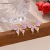 Wholesale Elegant Miniature Butterfly Drop Earrings Women's Stylish Fashion Spring Summer New Arrival Colorful Oil Drip Jewelry Accessories