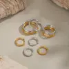 Wholesale 304 Stainless Steel Circle Round PVD Coated 18K Real Gold Plated 18K Gold Lady Sexy Rock Waterproof Non Tarnish Polishing Plating Gold Silver Earrings