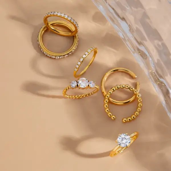 Wholesale 304 Stainless Steel Flower Ring High-end Vintage Ring Stainless Steel Jewelry Rings