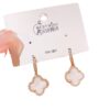 oly-9d20c4ab98959d109fcbddf68b325b77 Wholesale Gold-plated Micro-inlaid Zircon Four-leaf Flower Ear Buckle Internet Celebrity Personalized Fashionable All-match Light Luxury Design Atmospheric Ear Drop for Women