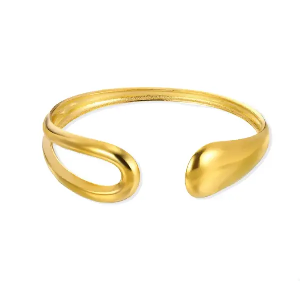 Wholesale Geometric Bangle For Women In Simple Style With Electroplated Gold Plating Process