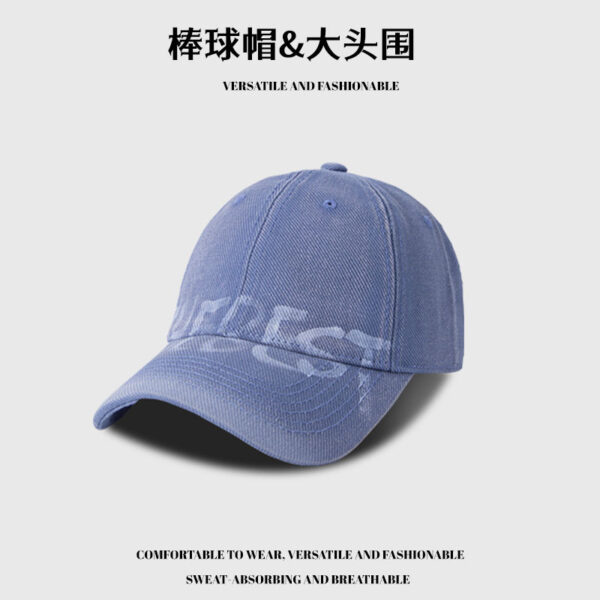 oly-9d38b682fdf923a93bbd280569a994dc Wholesale Hat Female Retro Denim English Letter Baseball Cap Graffiti Hat Male British Cap