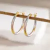 Wholesale Three-dimensional Geometric Earrings For Women In Copper With KC Golden Plated Water Plating And 0.03µm Thickness