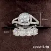 Wholesale Lady Geometric Copper Inlay Zircon Rings