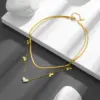 Wholesale Titanium Steel 18K Gold Plated Artistic Plating Heart Shape Acrylic Layered Necklaces