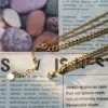 Wholesale French Vintage Double-Sided Portrait Pendant Three-Layer Titanium Steel Necklace Women's Ins Style Geometric Patterned Jewelry