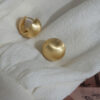 oly-9d6c881b4a647e05dfa03c938b393049 Wholesale Korean Style Fashion Brushed Earrings Cool Stereo Ball Metal Silver Earrings Simple Women's High-End Ins Earrings