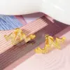 Wholesale 1 Pair Romantic Sweet Streetwear Geometric Inlay Copper Zircon 18K Gold Plated K Gold Plated Silver Plated Copper Earrings