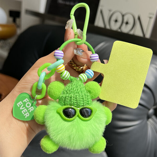 oly-9d7693a520a8ee03097a4c2a1fb24102 Wholesale Cute Rex Rabbit Fur Small Coal Ball Bag Pendant Schoolbag Ugly Stuff Doll Hanging Cartoon Doll Car Keychain
