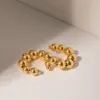 Wholesale PVD Coated Real Gold Plated 18K Gold Solid Color 304 Stainless Steel Simple Style Waterproof Non Tarnish Ear Cuffs