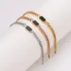 Wholesale Punk Style Black Mother Of Pearl Geometric Square Stainless Steel Bracelet All Over Stainless Steel