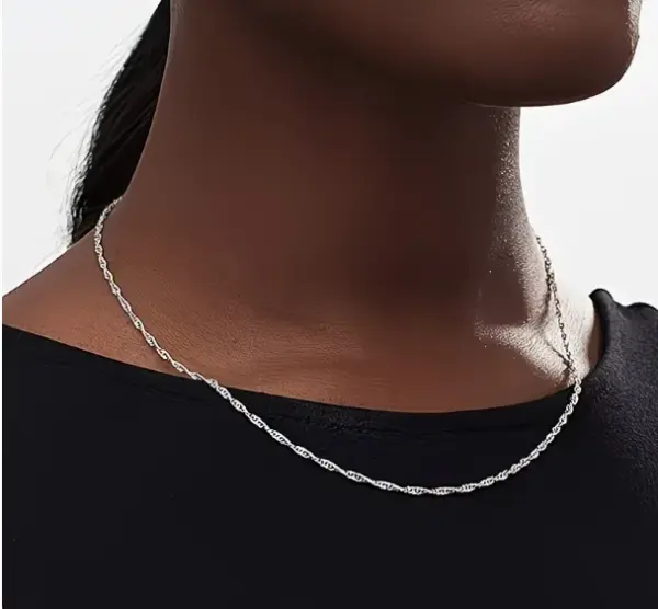 Wholesale Handmade Geometric Necklace For Women With 925 Sterling Silver Twisted Rope Chain