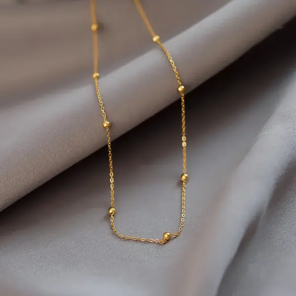 oly-9d81e321aaa5ac82699c4a607825aa3e Wholesale 304 Stainless Steel 18K Gold Plated Simple Style Plating Geometric Necklace