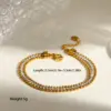 Wholesale PVD Coated Real Gold Plated 16K White Plating Geometric 304 Stainless Steel Casual Simple Style Waterproof Non Tarnish Bracelets