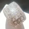 Wholesale Geometric Claw Setting Ring For Women In Copper With White K Plated Water Plating And Zircon Inlay