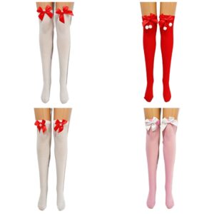 Wholesale Valentine's Day Sexy Silk Stockings All-match Bow Long Socks Japanese Style Sexy Cute Women's Embroidered Thin Over-the-Knee Socks