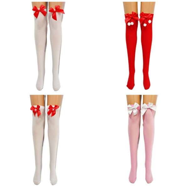 Wholesale Valentine's Day Sexy Silk Stockings All-match Bow Long Socks Japanese Style Sexy Cute Women's Embroidered Thin Over-the-Knee Socks