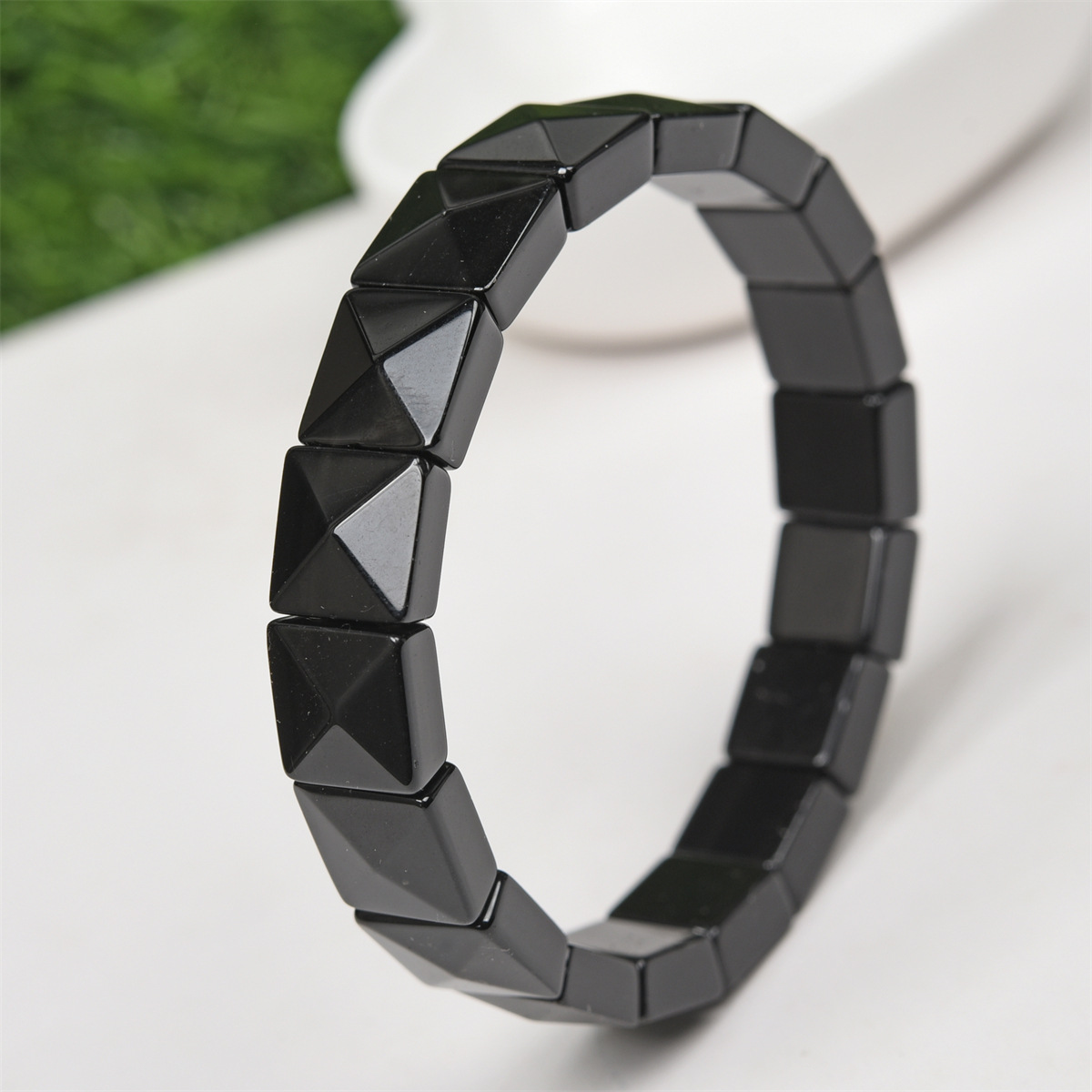 Wholesale Fuhong jewelry natural obsidian cut hand row bracelet all-match women's bracelet fashion jewelry
