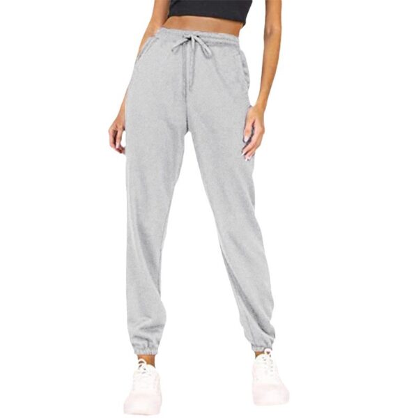 Wholesale Women’s Solid Color fleece-lined Pants Casual Sports Jogging High Waist Loose Leg-toe Household Casual Pants