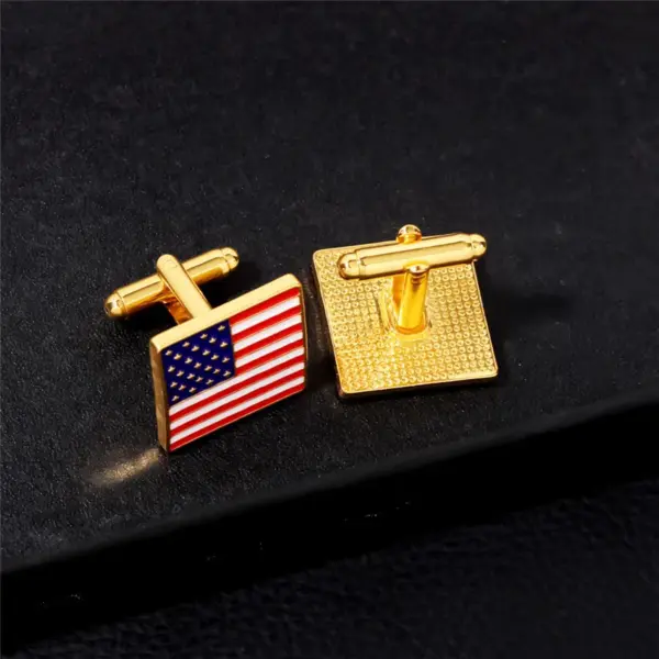 Wholesale American Flag Men's Zinc Alloy Cufflinks In French Style With Stamping Craft