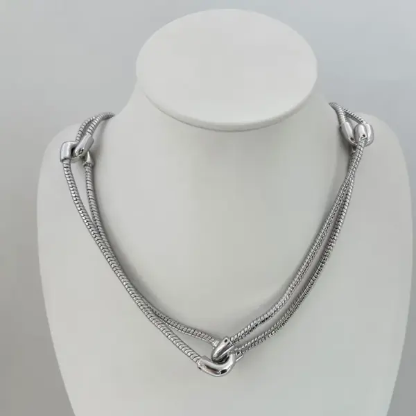 Wholesale U Shape Necklace For Unisex, Waterproof Non Tarnish Brass With 18K Gold Plated PVD Coated Finish And Twisted Rope Chain
