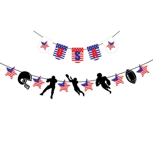 Wholesale Holiday Party Decoration Banners Horizontal Flags Celebration Bunting Flags