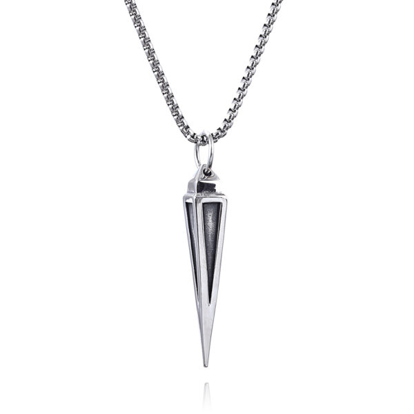 oly-9dd49ad915f989d8515f99132760f266 Wholesale retro trend triangular cone shape stainless steel pendant