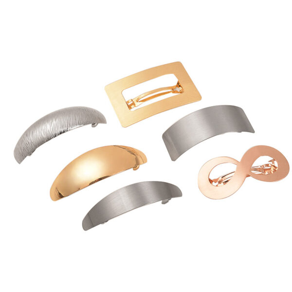 Wholesale Joker geometric metal brushed hair clip minimalist cold wind back head ponytail spring clip