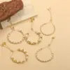 Wholesale Copper 14K Gold Plated White Gold Plated Vintage Style Round Bracelets