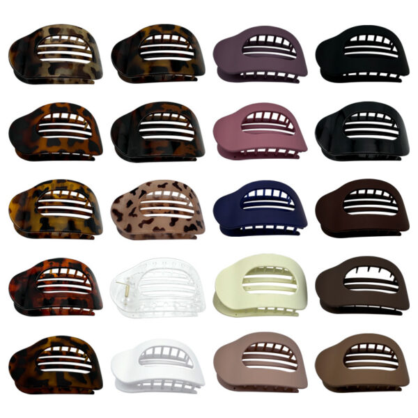 Wholesale Flat Oval Hairpin Back Head Disc Hair Grab Clip Curved Arc Design Elegant Shark Clip Hair Accessories