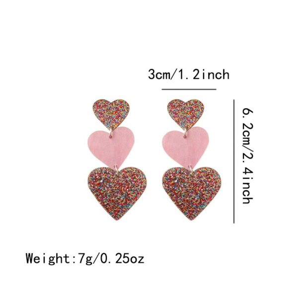 Wholesale   States best selling color matching Valentine's Day acrylic love earrings niche personality High sense earrings women