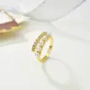 Wholesale Copper Plating 18K Color Retaining Glossy Zircon Imitation Pearl Open Ring