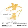 Wholesale 304 Stainless Steel Starfish Flower PVD Coated Real Gold Plated Vacation Waterproof Non Tarnish Arm Bracelet