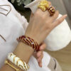 Wholesale Pattern Contrast Enamel Bracelet Niche Stitching Wide Edition Irregular Ring Retro Fashion High-end Jewelry