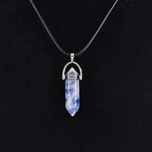 White Blue Natural Stone (Get Leather Rope Free)