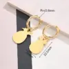 Wholesale Best Seller In 304 Stainless Steel Water Plating Furnace Vacuum Plating Light Gold Snowflake Cat Heart Key Feather Pineapple Small Size Hollow Face Earrings Earrings