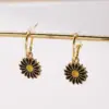 Wholesale Fashionable Plated Flower Earrings Color Preservation Drop Oil Polished Copper Casual Modern Minimalist Style