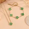 Wholesale 304 Stainless Steel Heart Shape PVD Coated Stone-Free 18K Real Gold Plated Simple Style Waterproof Non Tarnish Cable Chain Gold Jewelry Set